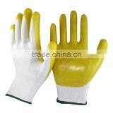 NMSAFETY Good Quality 13 Gauge Nylon Liner Dip Yellow PVC Industrial Safety Wrok Gloves thumbnail-1