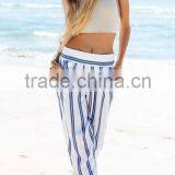 Anchor Stripe Pants Soft Linen Stripe Print Pants for Women LC7368 thumbnail-1