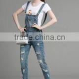 Autumn New Style High Quality Washed Damaged Bib Pants Customized thumbnail-3
