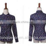 Idyllic Style Floral Printed Long Sleeve Cotton Shirt For Ladies thumbnail-6