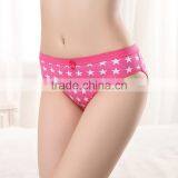 Fancy Five Star Printing Uderwear Plain Color Ladies Brief Soft Cotton Panties For Women thumbnail-5