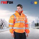 High Visibility Cheap Reflective Softshell Uniform Winter Jacket thumbnail-2