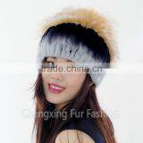 CX-C-244E Rex Rabbit Fur Knitted Cap And Hat Black Frost thumbnail-3