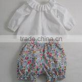 Wholesale Baby Girl Set White Top and Printed Shorts Import Baby Clothes China thumbnail-1