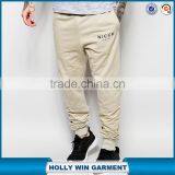 Custom Design 100% Cotton Mens Skinny Joggers With Pulling Rope