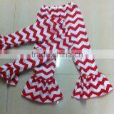 Wholesale Children's Boutique Clothing Red Chevron Long Sleeve Girls Christmas Outfits thumbnail-5