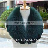 2016 Real Fox Fur Collar Women 100% Natural Scarf Winter Warm Scarves With Rex Rabbit Fur Trim thumbnail-4