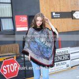 Women Plaid Tartan Scarf Fall Winter 2015 New Tassels Button Down Faux Cashmere Shawl Poncho Cape Wrap Warm Pashmina thumbnail-5