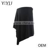 Custom Fashion High Quality Ladies Black Cashmere Pullover Poncho Sweater thumbnail-2