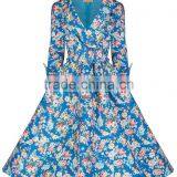 Walson C89081A Wholesal Walsonrockabilly Supplier Cotton Long Sleeve Printed 50s Vintage Rockabilly Dress Winter Vintage Swing d thumbnail-2