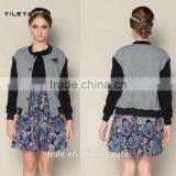 Latest 2016 Casual Elegant Grey Fall Spring Jackets for Women thumbnail-1