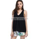 Fashion Summer Deep V Neck Chiffon Sleeveless Woman Blouse For Sale thumbnail-4