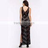 New Arrival Deep V Neck Maxi Long Dress Split Lace Sexy Dresses Women's Evening Dress for OEM 2016 thumbnail-5