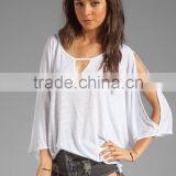 Open Shoulders Front Neckline Cut Out Cape thumbnail-1
