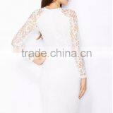 High Quality Wholesale China Factory Trendy Style Long Sleeve Summer Lace Midi Dress thumbnail-3