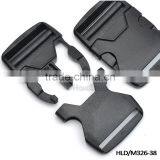 HLD/M326-38mm 1.5inch Black POM Plastic Buckles Bump Adjustable Splice Clip Buckle Backpack Webbing Strap thumbnail-1