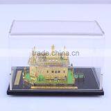 India 24K Gold Plated Crystal Golden Temple Model, Crystal Sikhism Souvenir Gift thumbnail-5