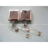 Badge Holder Type Square Plastic Retractable Yoyo Pull Reel Lanyard Badge Holder thumbnail-3