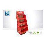 Red Sandwich Biscuit Cardboard POP Up Display Stand With 4 Pallets