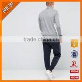 Top Design 100% Cotton Tracksuit/ Comfortable Plain Elasticated Waistband Tracksuit With Zip Through Front H-1811 thumbnail-2