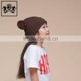 Factory Direct Rabbit Fur Removable Fur Bobble Winter Double Pom Crochet Kids Hat thumbnail-5