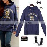 Cheap Women's Fleece Hoodie Kangaroo Pocket Long Sleeves Fleece Jacket Sweatershirt Terry Hoodie With Rubber Print thumbnail-1