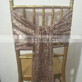 Graceful Popular High Quality Rose Gold Sequin Chair Sash thumbnail-1