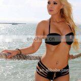 Triangle Women Sexy Halter Golden Line Bandage Swimwears thumbnail-3