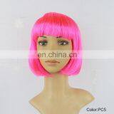 Cheap Short Straight Pink Synthetic Bob Women Party Wig thumbnail-1