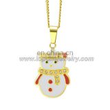2017 kids stainless steel christmas snowman jewelry pendant for gift