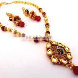 Indian gold plated pendant set-wholesale Indian ethnic jewellery-south Indian jewelry-imitation jewelry