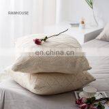 RAWHOUSE Home Decor Knitted Pillow Cover Geometric Soft Square White Plain Knit Cover Cushions thumbnail-4