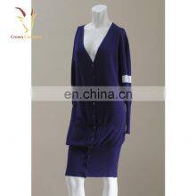 Вязаное платье - свитер с длинными рукавами, теплый вязаный кардиган из шерсти для девочек thumbnail-1