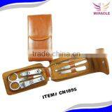 New Style Zipper With Button Closure Compact Manicure Set