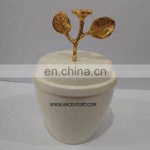 Ceramic Jar With Metal Lid