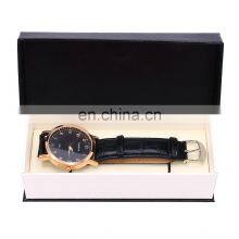 High Quality Customize Logo Gift Box Luxury Black Color High Grade pu Paper Watch Packaging Box thumbnail-4