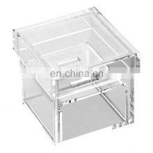Clear Acrylic 2 PC Wedding Ring Box With 2 Slots Ring Holder Gift Box for Weddings thumbnail-3