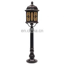 Antique lantern top multi-holder high pole light garden post lamp