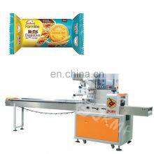 Hot Selling Flow Milk Cream Chocolate Waffer Cookies Biscuits Packing Machine