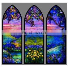 Quality Supplier Vintage Church Window Transparent Panels Glass Wholesale Ornament Tiffany Stain Glass Panel For Decoration