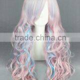 High Quality 70cm Long Wave Beautiful Lolita Wig Color Mixed Synthetic Anime Cosplay Hair Wig Party Wig thumbnail-2