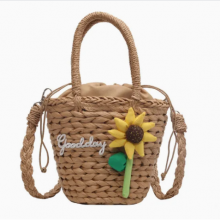 Hobo Straw Bag Handmade Rattan Bag Summer Vegetable Shopping Basket Bag Shoulder Strap One-Shoulder Beach Handbags thumbnail-1