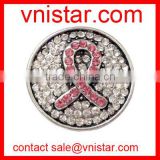 vnistar snap button Breast Cancer charms crystals NC628-2, fit button ring and button bracelet