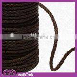 Wholesale Black Braided Knitted Leather Cord