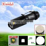GOREAD C15 flashlight rechargeable Mini LED Flashlight Torch Adjustable Focus Zoom Light Lamp Black