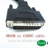 2014 High Quality DB25M to 12XBNC Cable Black Colors New Product