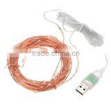 10M 33ft 100 Led 5V USB Powered Outdoor Warm White/RGB Led Copper Wire String Lights Christmas Festival Wedding Party Decoration thumbnail-3