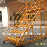 steel movable ladder on wheels