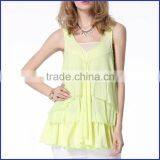 Plus Size Sleeveless Women Summer Chiffon Dress With Low Prices Made in China