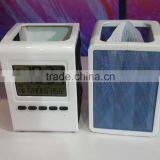 2014 Year New Hot Sale Digital Plastic Pen Holder With Clock